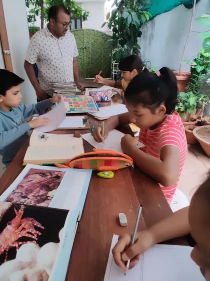 More moments from our science and nature explorations, showing the variety of projects and the deep focus of the children as they engage with the natural world.