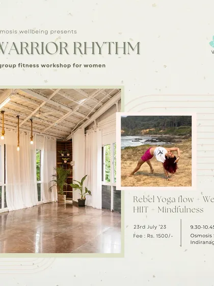 Come flow with me at this beautiful studio for a Warrior Rhythm workshop. This format is a fun, refreshing, and unique movement experience.