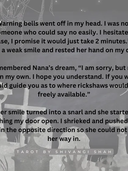 A story of a grandfather's dream warning his granddaughter not to open the door to a stranger, saving her from a robbery.