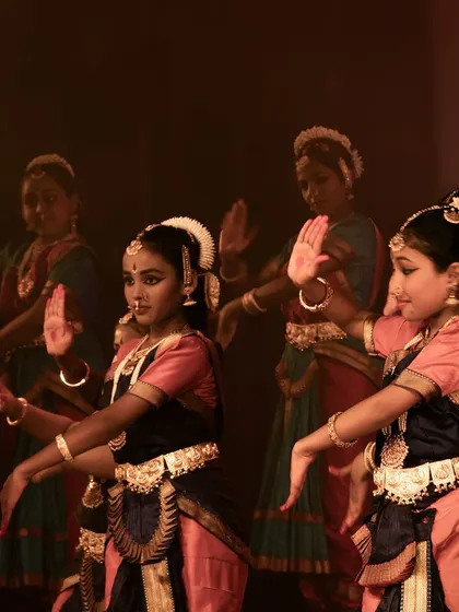 The elegance of the dancers' hand gestures, or mudras, each telling a part of the story.