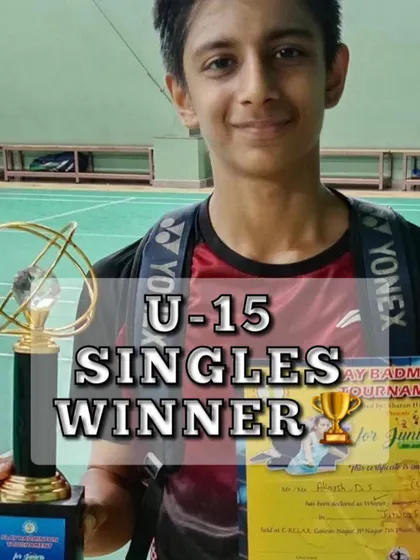 Celebrating another U-15 Singles Winner. Our students consistently perform at the highest levels in their age groups.