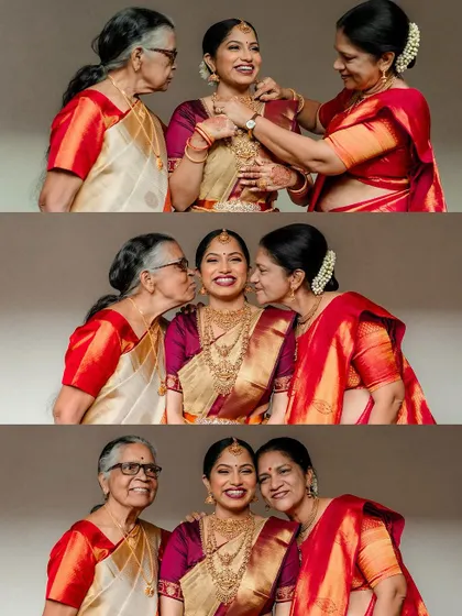 Three generations of love in one frame. We believe in capturing the full story, which always includes the family whose love and blessings are the foundation of the day.