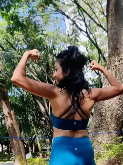 Every workout is a step toward becoming a stronger version of yourself. This pose shows the result of consistent effort and dedication to building upper body strength.