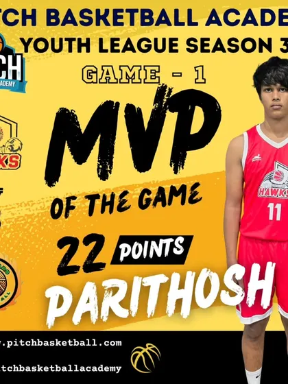 Paritosh set the tone for the season, dropping 22 points for the Pitch Hawks in Game 1 to secure the first MVP award of the league.