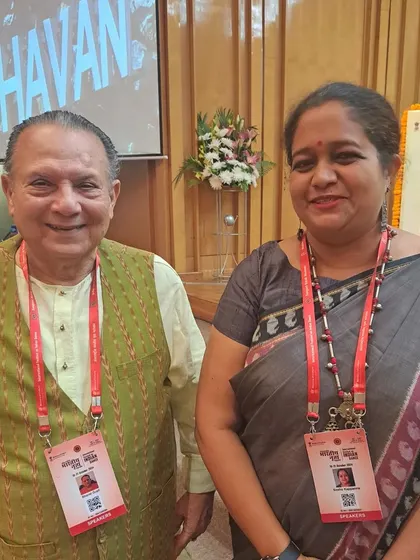 With my father, Sreenivas G Kappanna, at the International Festival on Indian Dance. He was more excited than me and has been my constant support, connecting me to the world of folk arts.