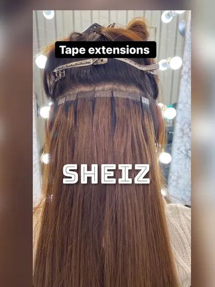 This image is the same as 136, showing a clear view of tape extensions being applied. This method is quick, safe, and provides a strong, reliable hold.