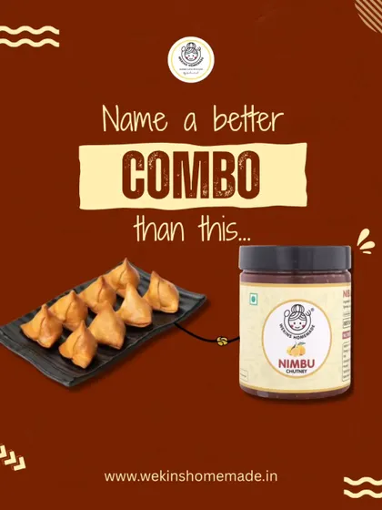 The classic pairing of hot samosas with our tangy Nimbu Chutney. A snack is simply not complete without the right chutney.