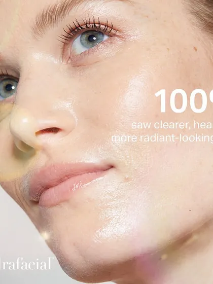 The results speak for themselves: 100% of study participants saw clearer, healthier, and more radiant-looking skin after a series of HydraFacial treatments.