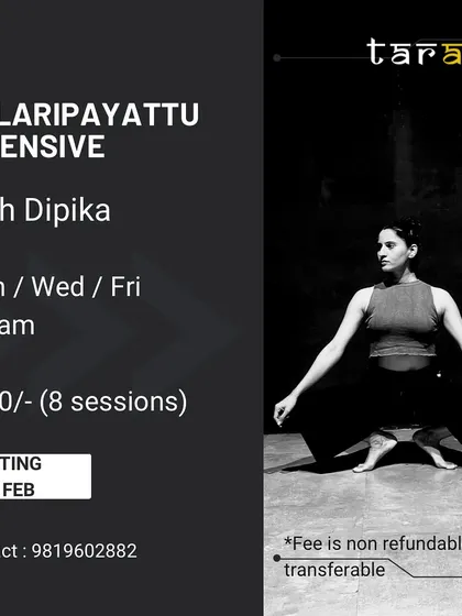 Announcing a Kalaripayattu intensive course. This is for students who want to dive deep into the training and discipline of this martial art.