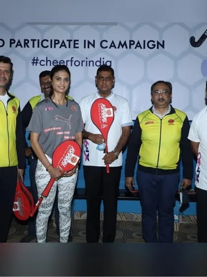 Our team participating in the 'Cheer for India' campaign alongside other sports personalities.
