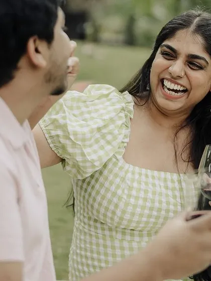 A pre-wedding shoot is all about capturing your personality as a couple. This session was filled with laughter and relaxed fun, showing a candid, playful side of their relationship before the formalities of the wedding began.