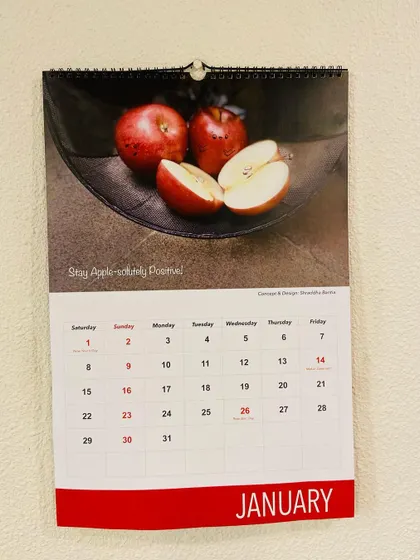 This was my 2022 wall-hanging calendar. It was a different concept, combining photography with doodles. This was the January page.