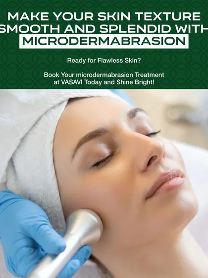 Microdermabrasion is a minimally invasive procedure used to renew overall skin tone and texture. This image shows the handpiece gently exfoliating the skin, which can improve the appearance of sun damage, fine lines, age spots, and acne scarring.