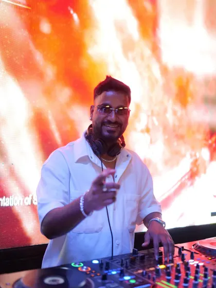 Behind the decks for a private party. I offer bespoke DJ services for exclusive private events, ensuring complete confidentiality and a customized experience.