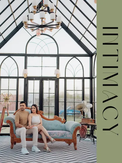 An intimate portrait from our glasshouse series, with a text overlay that perfectly captures the mood of the session.
