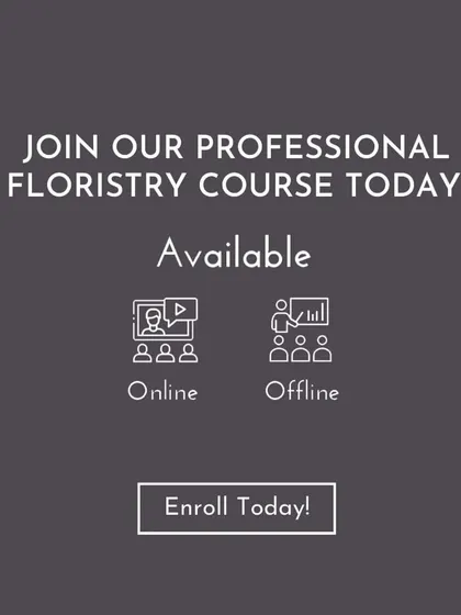 My Professional Floristry Course is available both online and offline. This flexibility allows you to elevate your skills and learn advanced techniques no matter where you are located.
