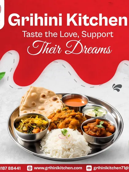 Taste the love, support their dreams. This thali represents the heart of my kitchen, offering a simple, loving meal of rice, roti, dal, and sabzi.
