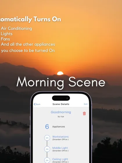 This "Morning Scene" automatically turns on your chosen appliances to help you start your day. Your home works on your schedule.