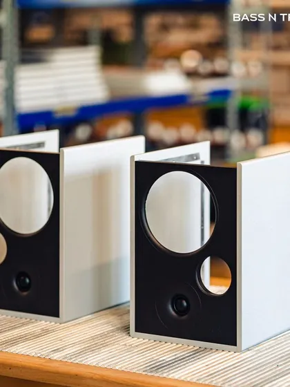 The Stenheim Alumine Two bookshelf speakers, winners of the Soundstage Network's 2023 Product of the Year award. Their aluminum body and advanced design deliver a sound much bigger than their size suggests.