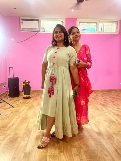 Posing with the talented instructor after a fabulous semi-classical workshop. It's a great space for learning and networking.