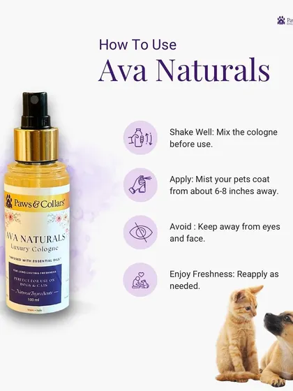 This guide shows the simple steps to use our Ava Naturals cologne. A quick shake and a gentle mist from a distance is all it takes to enjoy long-lasting freshness.