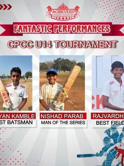 Recognizing the 'Best Batsman', 'Man of the Series', and 'Best Fielder' from our team in the CPCC U-14 Tournament.