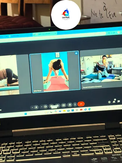 A view from my perspective during an online group class. I can monitor and guide multiple clients at once, creating a connected and interactive virtual training environment.