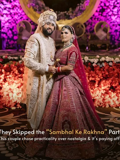 They Skipped the 'Sambhal Ke Rakhna' Part. This modern couple chose practicality over nostalgia, and it's paying off. Their stunning wedding outfits are now earning for them.