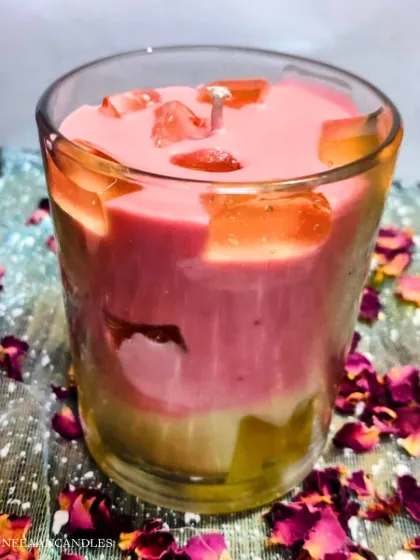 I created this Strawberry Latte candle to celebrate the sweet bond of Raksha Bandhan. It's a perfect blend of love, fragrance, and warm memories in a glass.