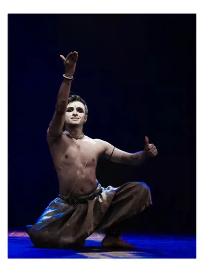 A candid shot from a solo performance, giving a thumbs up to the audience. It's important to me to connect with the people who come to watch.
