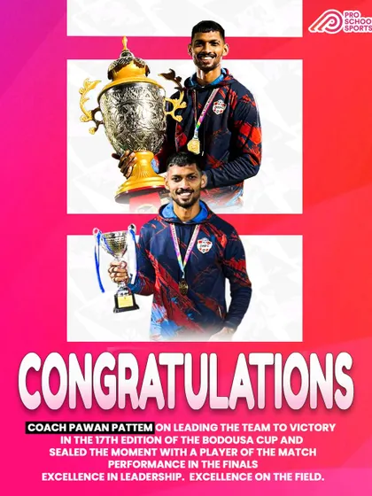 Excellence in leadership and on the field. Congratulations to Coach Pawan for leading his team to victory in the Bodousa Cup and earning Player of the Match.