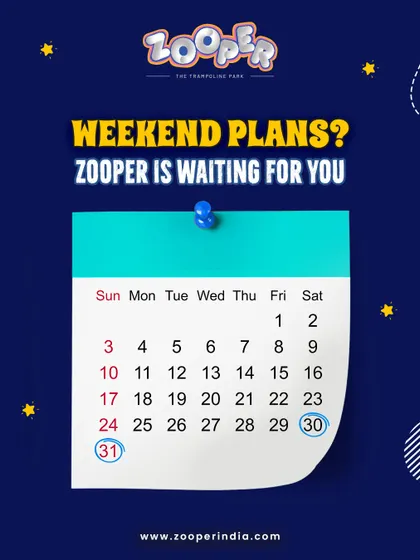 Weekend plans? Zooper is waiting for you. Mark your calendar and get ready for a weekend full of bouncing.