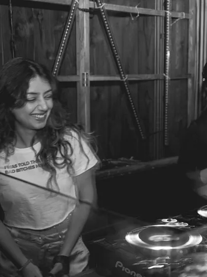 Sharing a smile behind the decks at The Kai Room. Collaborating and sharing the stage with friends is one of the best parts of this job.