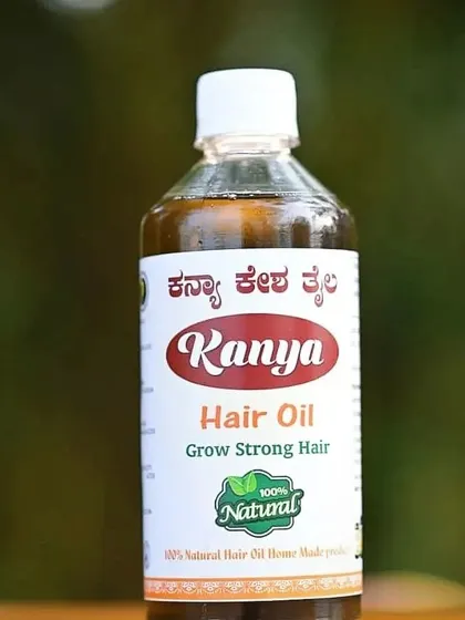 A classic product shot of my Kanya Hair Oil. This is the bottle that holds the 200-year-old Ayurvedic formula for hair health.