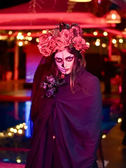 A guest dressed as a corpse bride, complete with a flower crown. The creativity was off the charts.