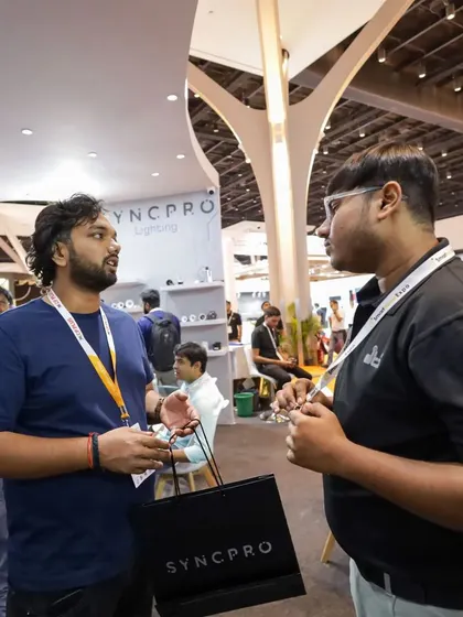 A member of our team explains the technical details of our SyncPro lighting solutions. We pride ourselves on providing exceptional technical support and guidance for every project.