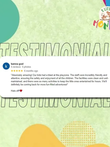 "Absolutely amazing! Our kids had a blast." This review highlights our friendly staff, clean facilities, and the variety of activities that keep little ones entertained for hours.