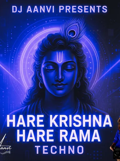 The artwork for my "Hare Krishna Hare Rama" techno track. This piece combines the joyful, devotional energy of the mantra with an infectious techno rhythm, perfect for a unique dance floor experience.
