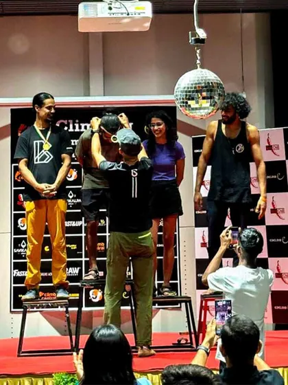 The podium moment. Here are the winners of the CPL receiving their medals. It's a celebration of all the hard work, training, and teamwork that went into the competition.