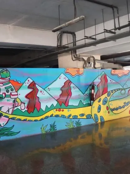 A final look at the full WEH metro station mural. You lived a short, vibrant life and made many people smile.