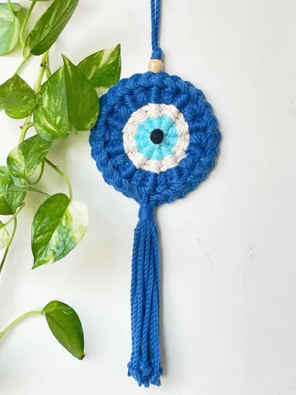 Another shot of the Evil Eye, showing its clean, simple design. The concentric circles of blue, white, and black are instantly recognizable.