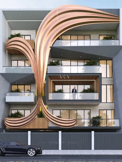 A demonstration of a parametric facade, where I used flowing, ribbon-like forms to create a sculptural and artistic exterior. This approach allows for unique architectural expressions that move beyond traditional building shapes.