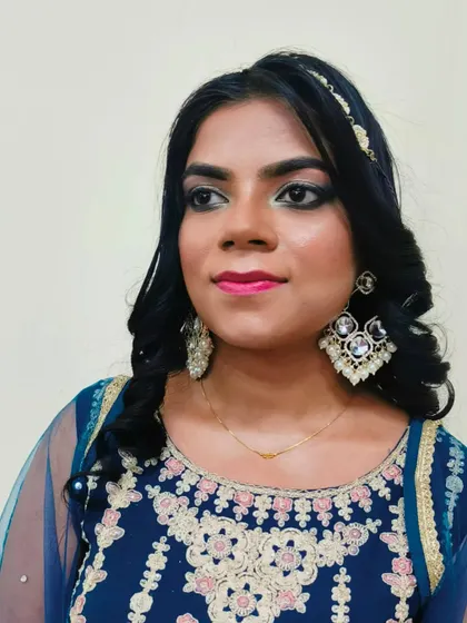 Another angle of the engagement makeup, showing the flawless base and well-defined eyes.