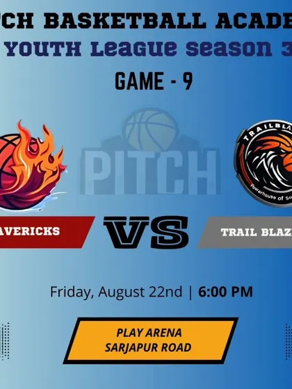 The matchup poster for Game 9, pitting the on-a-roll Mavericks against the Trail Blazers.
