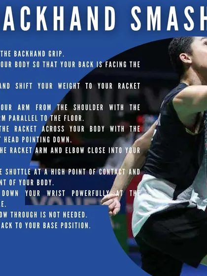 Learn the technique for a backhand smash, a difficult but effective shot to master.