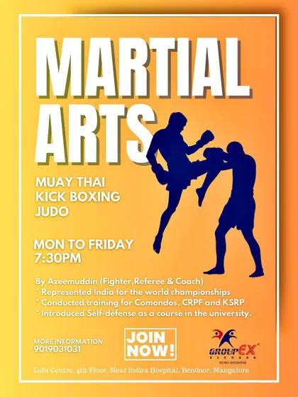 We offer regular martial arts classes covering Muay Thai, kickboxing, and Judo. These programs are led by a certified coach with experience training everyone from beginners to commandos.