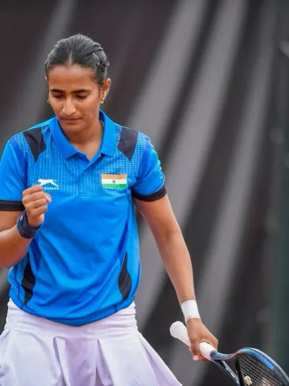 Rutuja Bhosale showing her competitive fire on the court. Having a player of her caliber training at our academy inspires all our athletes to aim higher.