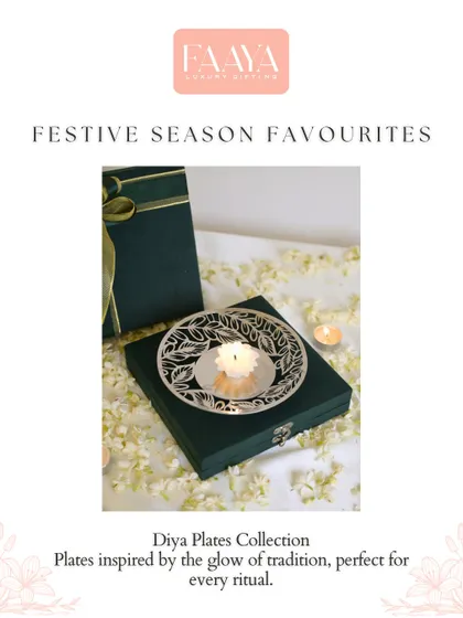 Our Diya Plates Collection is inspired by the glow of tradition. This silver filigree plate is perfect for holding a tea light, casting beautiful shadows and adding a touch of elegance to any ritual.