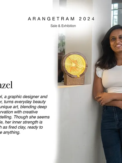 Hazel, a graphic designer and potter, presents her collection "Fragile but strong" at Arangetram. Inspired by ballet dancers, her hand-built pieces explore the dual nature of life and clay, where external grace meets inner resilience.