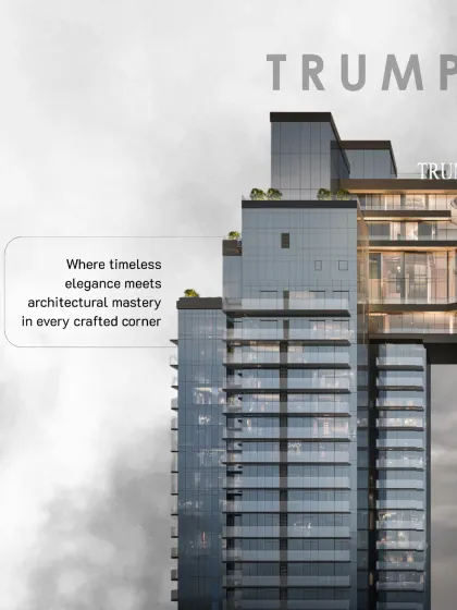 This vertical composition is defined by clean lines, structural symmetry, and intelligent design. The facade integrates transparency and texture, creating a dialogue between form, function, and light.